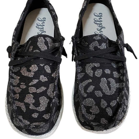 Gypsy Jazz Dexter Black Animal Print Slip On Sneakers 💖🖤 - Picture 2 of 6